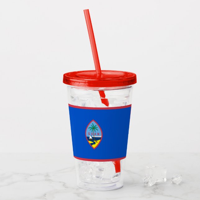 Verre En Acrylique Paruline acrylique patriotique avec drapeau de Gua (Devant glace)