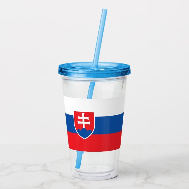 Verre En Acrylique Paruline acrylique patriotique avec drapeau de la  (Dos)
