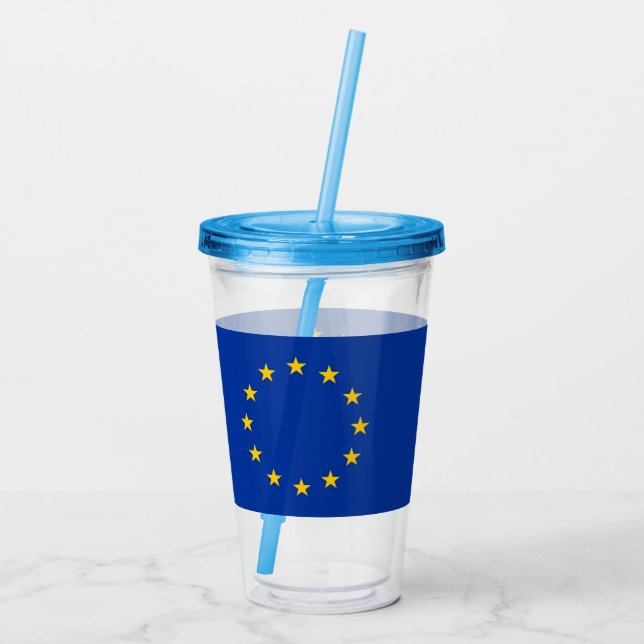 Verre En Acrylique Paruline acrylique patriotique avec drapeau de l'E (Dos)