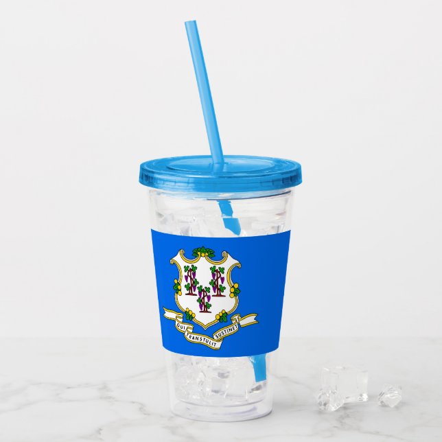Verre En Acrylique Paruline acrylique patriotique avec drapeau du Con (Devant glace)
