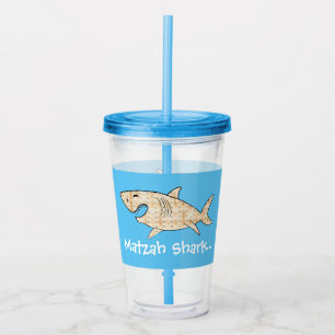 Verre En Acrylique Paruline bleu acrylique passover 16 oz Requin Matz