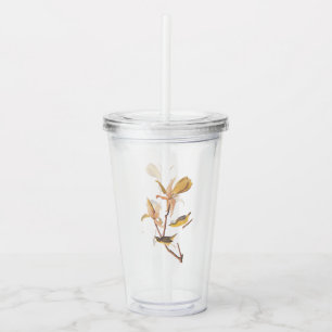 Verre En Acrylique Paruline du Kentucky Audubon Birds et Fleur de Mag