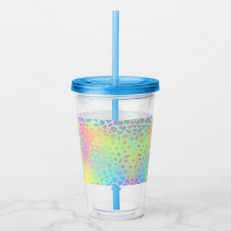 Verre En Acrylique Pastel Rainbow Empreinte de léopard
