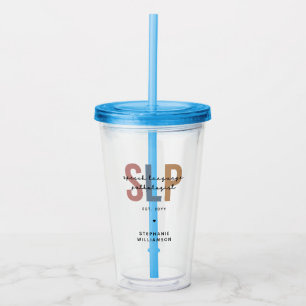 Verre En Acrylique Pathologiste du langage SLP personnalisé