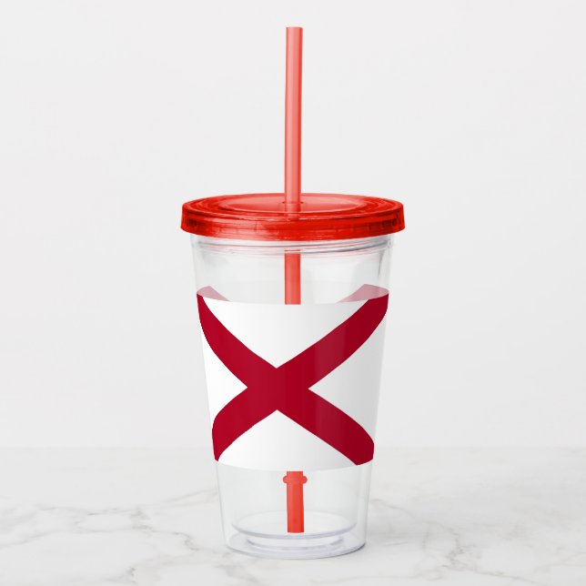 Verre En Acrylique Patriotique Acrylique Tumbler avec drapeau Alabama (Devant)
