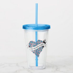 Verre En Acrylique Payer l'amour avec l'amour illustré proverbe portu