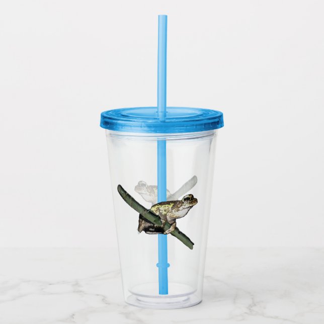 Verre En Acrylique Peinture à l'huile de petite grenouille, Paruline  (Devant)
