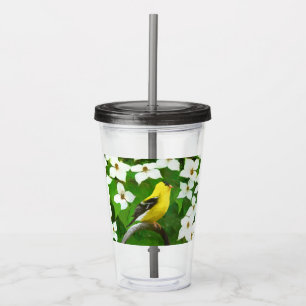 Verre En Acrylique Peinture Goldfinch - Cute Original Chien Art