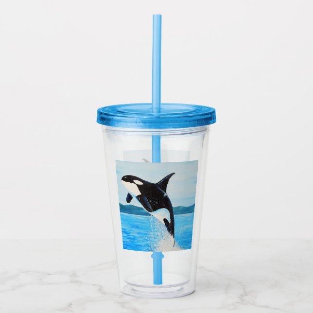 Verre En Acrylique Peinture Orca (Devant)