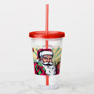 Verre En Acrylique Père Noël de bande dessinée/Noël