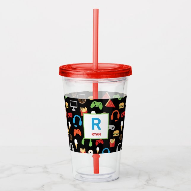 Verre En Acrylique Personnalisé gamer gamer Motif Vidéo Game Nourritu (Devant)