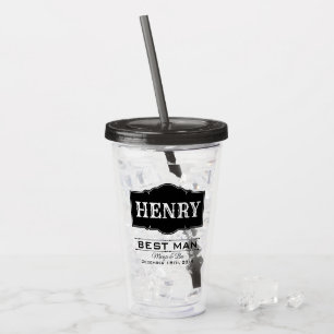 VERRE EN ACRYLIQUE PERSONNALISÉ MEILLEUR HOMME MARIAGE ACRYLIC TUMBLE