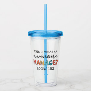 Verre En Acrylique Personnalisé Retro Awesome Manager Drôle