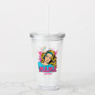 Verre En Acrylique Personnalisé Retro Mama Pop Art (16)