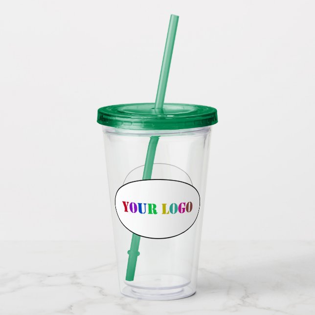 Verre En Acrylique Personnalisez votre lecteur de logo d'entreprise (Dos)