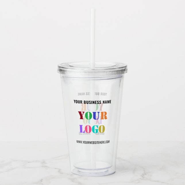 Verre En Acrylique Personnalisez votre logo d'entreprise et votre cai (Devant)
