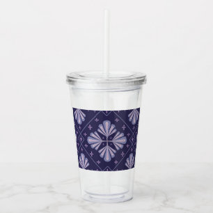 Verre En Acrylique Pétales de fleurs géométriques motif répétitif abs