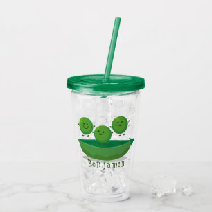 Verre En Acrylique Petits pois sauteurs en pod dessin animé illustrat