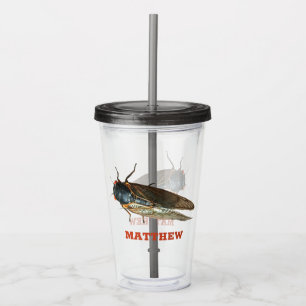 Verre En Acrylique Photo de Cicada Bug, Insect Personnalisé