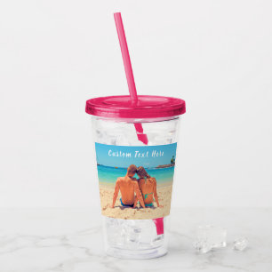 Verre En Acrylique Photo et texte personnalisés - Votre propre desig