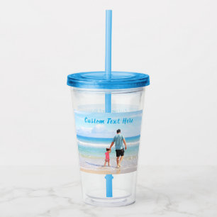 Verre En Acrylique Photo et texte personnalisés - Votre propre design