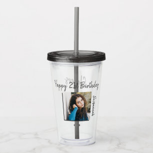 Verre En Acrylique Photo personnalisée 21e Joyeux Modèle de fête d