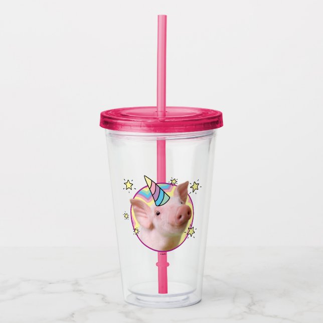 Verre En Acrylique Piglet magique Unicorn (Devant)