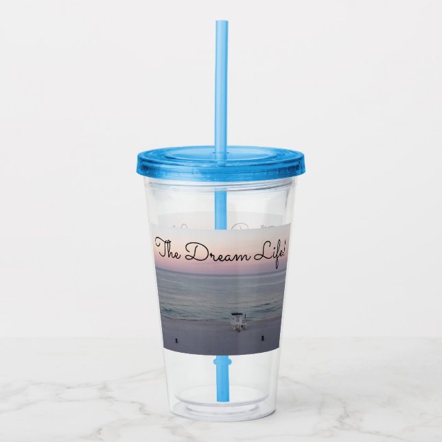 Verre En Acrylique Pink Ocean Sunrise Beach Dream Life Dit (Devant)