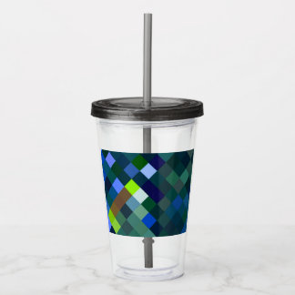 Verre En Acrylique Pixelated Pattern - Blue