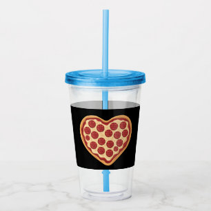 Verre En Acrylique Pizza en forme de cœur mignon pour la Saint-Valent