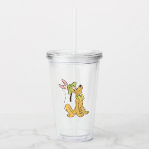 Verre En Acrylique Pluto de Pâques avec lapin de Pâques Oreilles