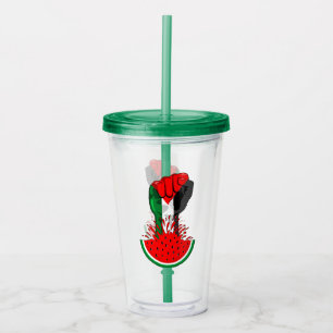 Verre En Acrylique Poing de résistance palestinienne sur le symbole d