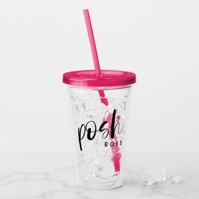 Verre En Acrylique Posh Boss Personnalisé (Devant glace)