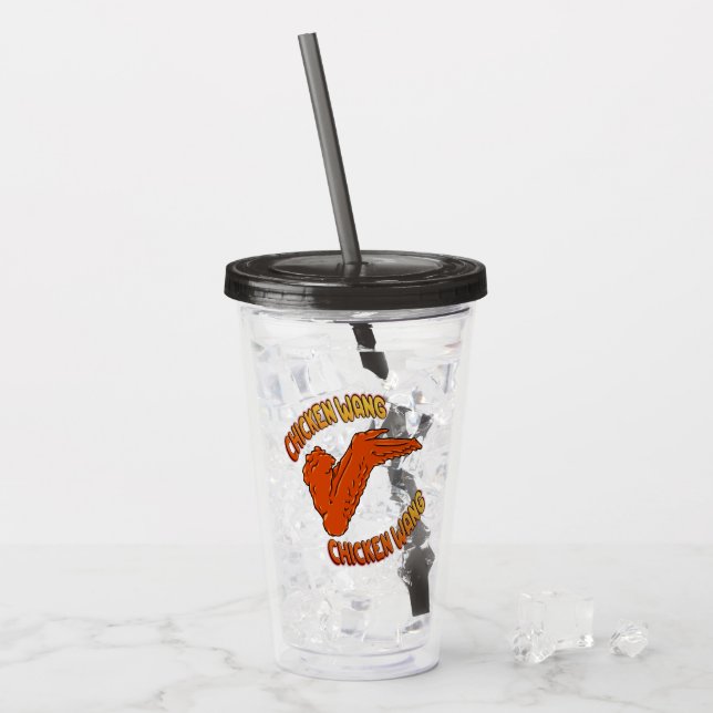 Verre En Acrylique Poulets Aile Acrylique Tumbler (Devant glace)