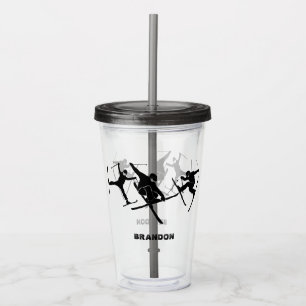 Verre En Acrylique Pour skieurs Ski Tricks Graphiques Personnalisés