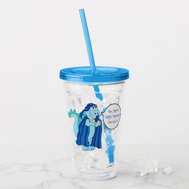 Verre En Acrylique Poussette Acrylique Pâque 16 oz Définir Sedersauru (Devant glace)