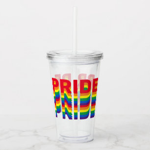 Verre En Acrylique Pride lgbt lgbtq queer gay couleurs arc-en-ciel mo