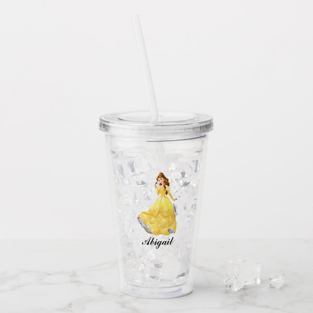 Verre En Acrylique Princess Belle - Ajouter votre nom (Devant glace)
