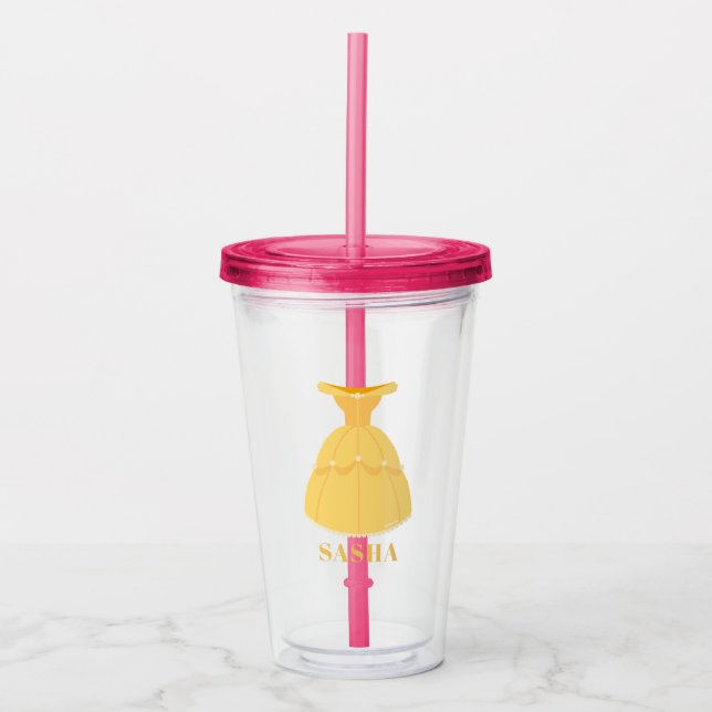 Verre En Acrylique Princess Belle Dress - Nom (Devant)