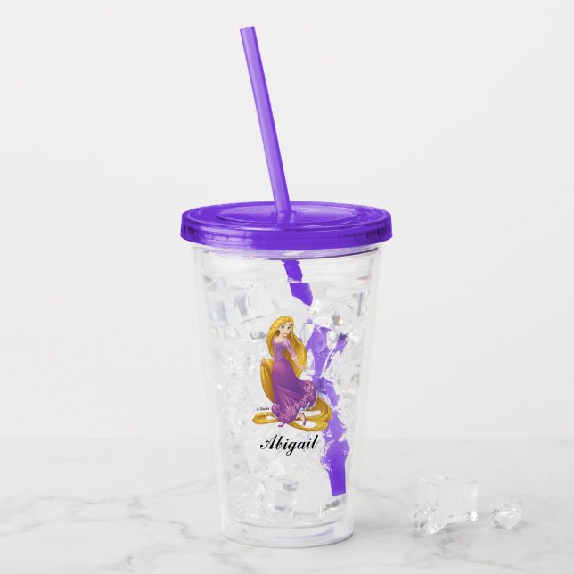 Verre En Acrylique Princess Rapunzel - Ajouter votre nom (Devant glace)