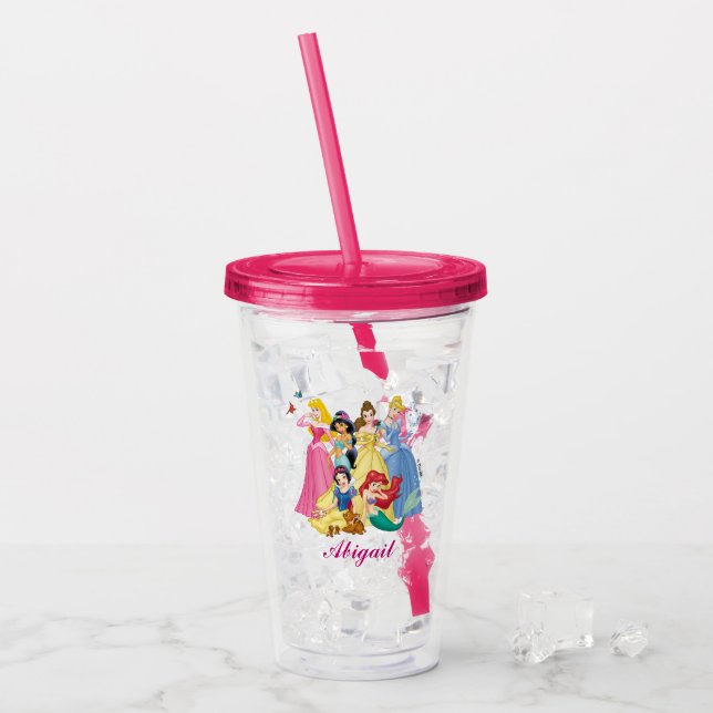 Verre En Acrylique Princesse Disney | Oiseaux et animaux - Ajouter un (Devant glace)
