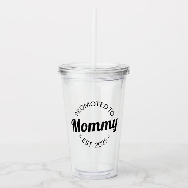Verre En Acrylique Promu À Mommy Est. 2025 I (Devant)