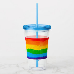Verre En Acrylique Rainbow Pride Tumbler acrylique - LGBT Gay Lesbian
