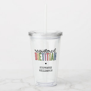 Verre En Acrylique RD multicolore de diététiste enregistré sur mesure