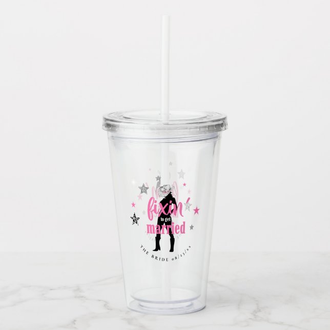 Verre En Acrylique Réparation de la mariée Disco Bachelorette ID925 (Devant)