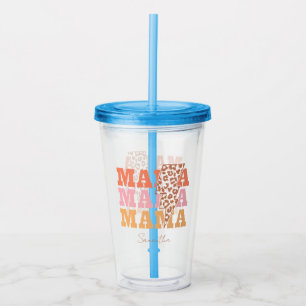 Verre En Acrylique Répétition Rustique "Mama"