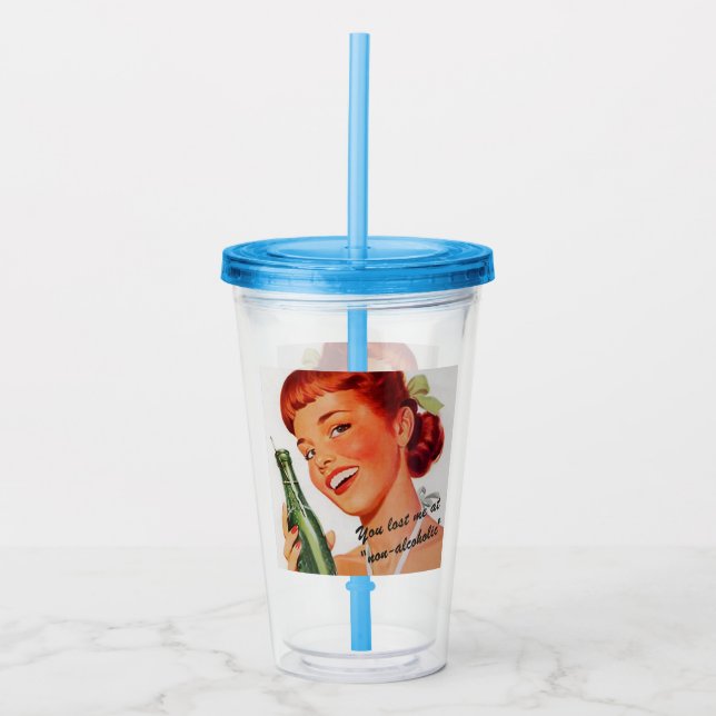 Verre En Acrylique Rétro plaisanterie drôle d'annonce de soude (Devant)
