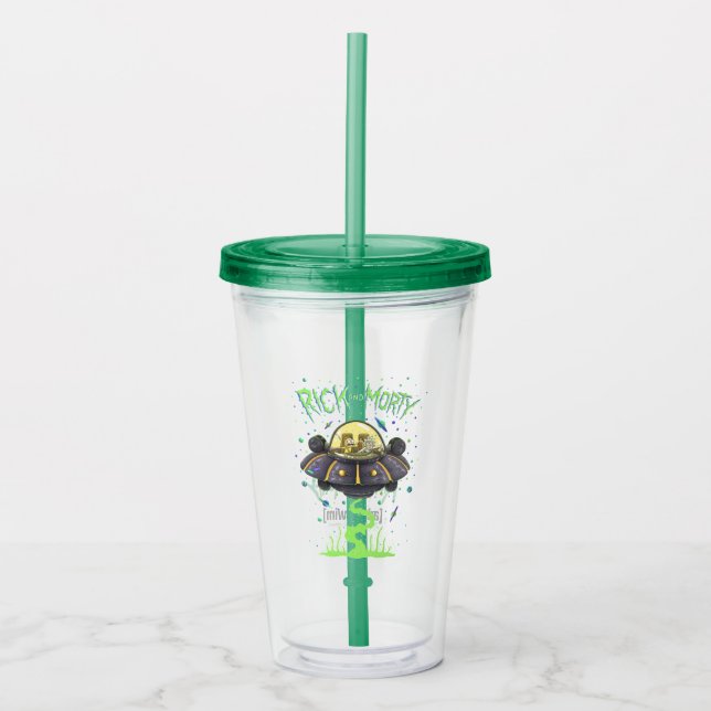 Verre En Acrylique RICK ET MORTY™| Graphique de vol spatial illustré (Devant)
