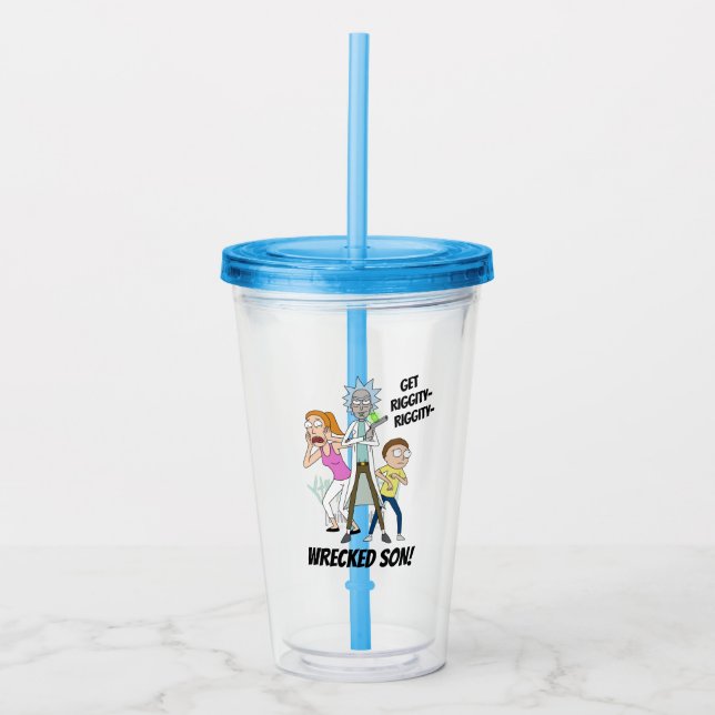 Verre En Acrylique RICK ET MORTY™| Rick, Morty et Summer (Devant)