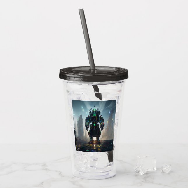 Verre En Acrylique Robot 4 fumée noire agitateur acrylique (Devant glace)